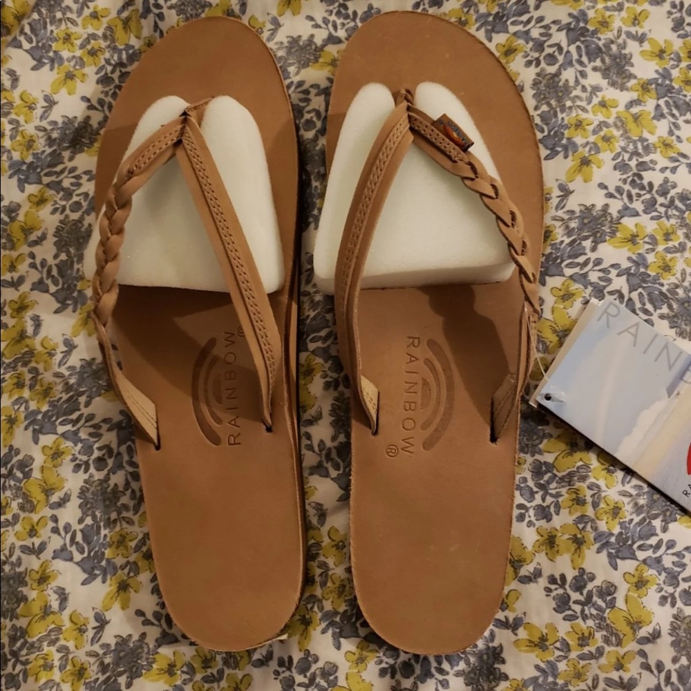 Rainbow flip flops NWT